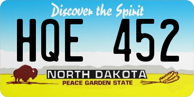 ND license plate HQE452