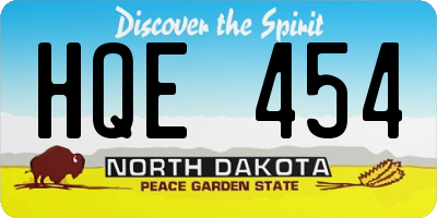 ND license plate HQE454