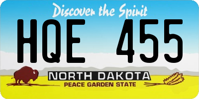ND license plate HQE455