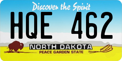 ND license plate HQE462