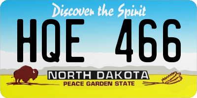 ND license plate HQE466
