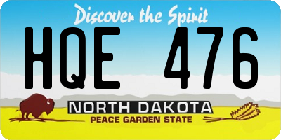 ND license plate HQE476