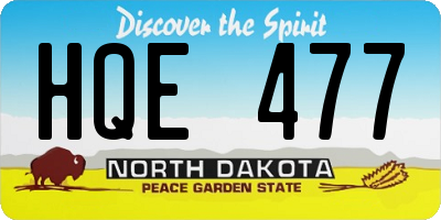ND license plate HQE477