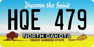 ND license plate HQE479