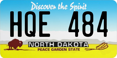 ND license plate HQE484
