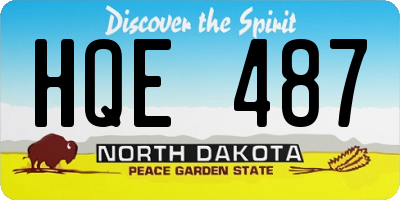 ND license plate HQE487