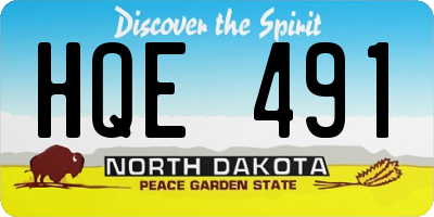 ND license plate HQE491