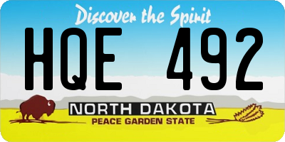 ND license plate HQE492