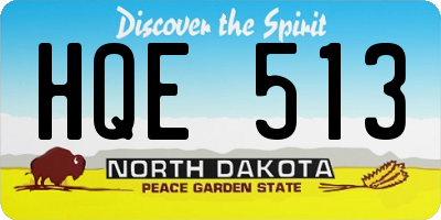 ND license plate HQE513