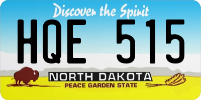 ND license plate HQE515