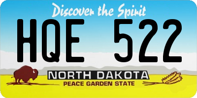 ND license plate HQE522