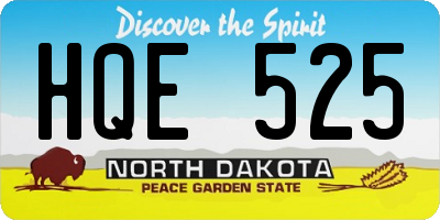 ND license plate HQE525