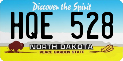 ND license plate HQE528