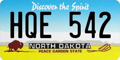 ND license plate HQE542