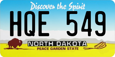 ND license plate HQE549