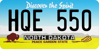 ND license plate HQE550