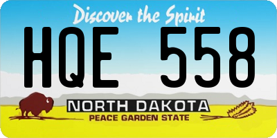 ND license plate HQE558