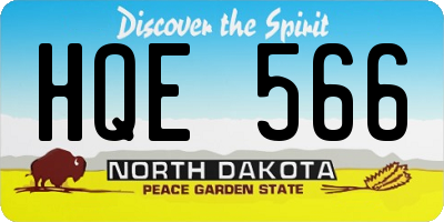 ND license plate HQE566