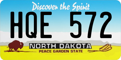 ND license plate HQE572