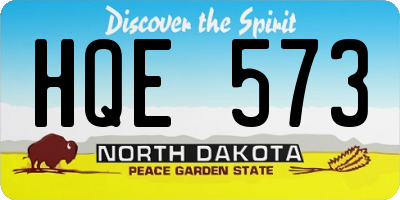 ND license plate HQE573