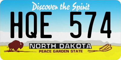 ND license plate HQE574