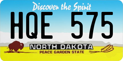 ND license plate HQE575