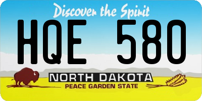 ND license plate HQE580