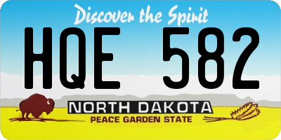 ND license plate HQE582
