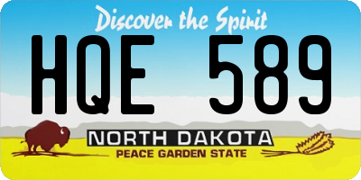 ND license plate HQE589
