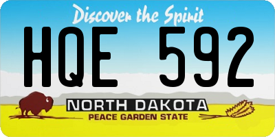 ND license plate HQE592