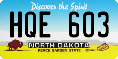 ND license plate HQE603