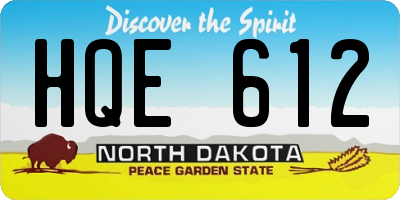 ND license plate HQE612