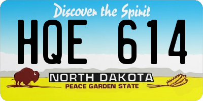 ND license plate HQE614