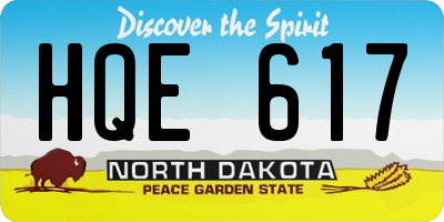 ND license plate HQE617