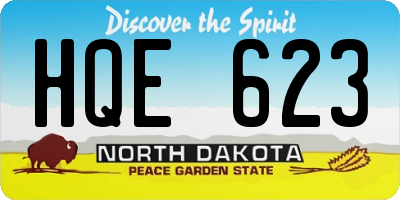 ND license plate HQE623