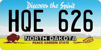 ND license plate HQE626