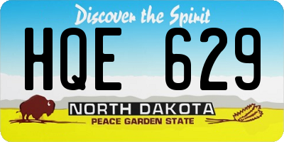 ND license plate HQE629