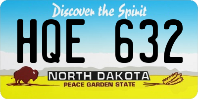 ND license plate HQE632
