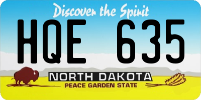 ND license plate HQE635