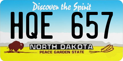 ND license plate HQE657