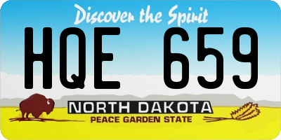 ND license plate HQE659