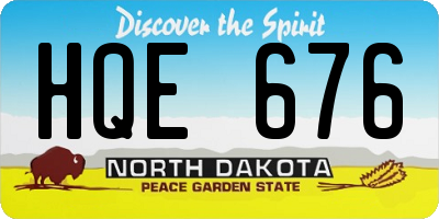 ND license plate HQE676