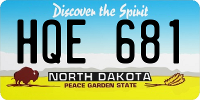 ND license plate HQE681