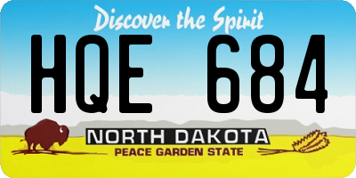 ND license plate HQE684