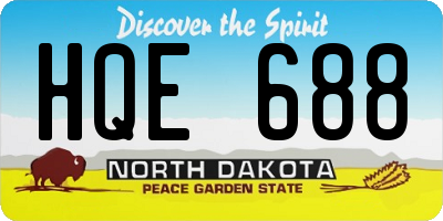 ND license plate HQE688