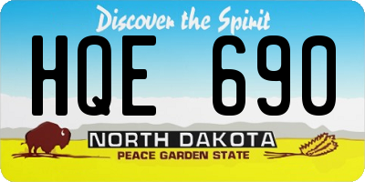 ND license plate HQE690
