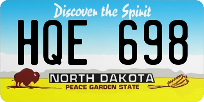 ND license plate HQE698