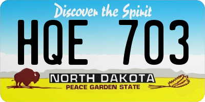 ND license plate HQE703