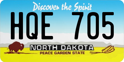 ND license plate HQE705