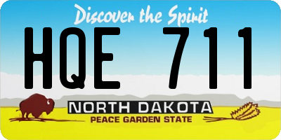 ND license plate HQE711